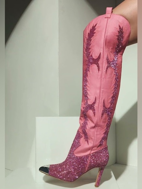 Gianni Bini Shoes - NWT Gianni Bini KatyannaTwo Over-the-Knee Rhinestone Embellished Western Boots